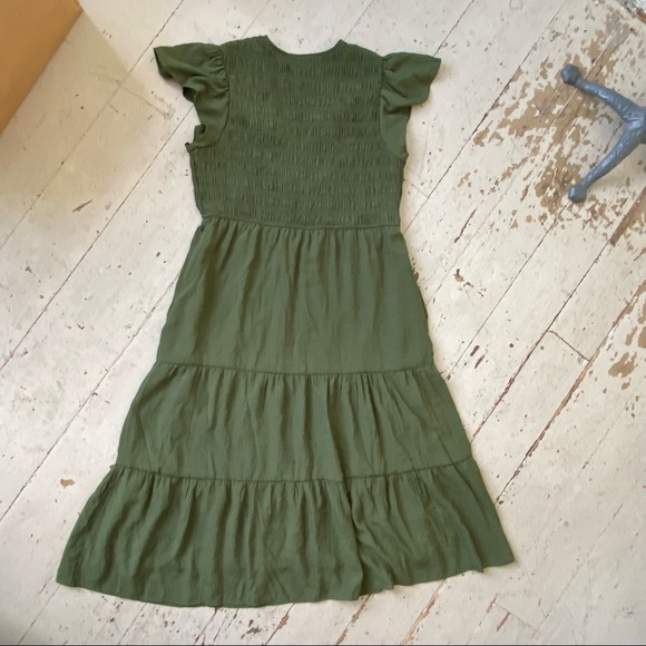Taylor Olive Green Tiered Boho Dress - Picture 6 of 13